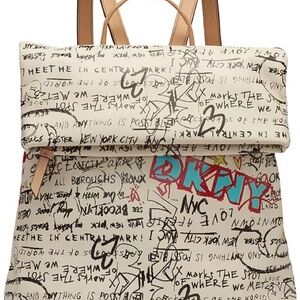 PREOWNED DKNY Tilly Graffiti Foldover Backpack